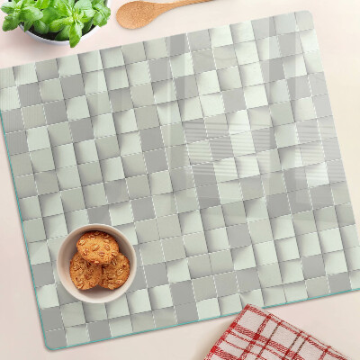 Schneidebrett glas Mosaik in Grautönen