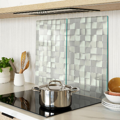 Schneidebrett glas Mosaik in Grautönen