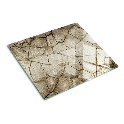 Glasschneidebrett Steinmosaik in Brauntönen