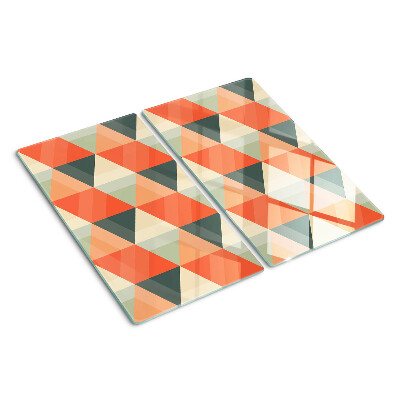Glasschneidebrett Dreiecke in Orangetönen