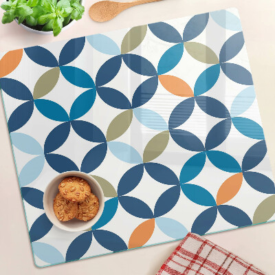 Glasschneidebrett Geometrische Blätter in verschiedenen Farben