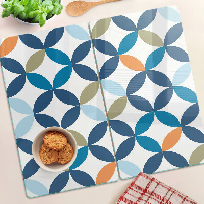 Glasschneidebrett Geometrische Blätter in verschiedenen Farben