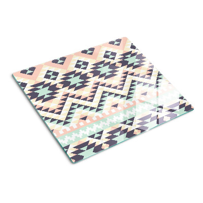Glasschneidebrett Geometrisches Motiv in Pastellfarben