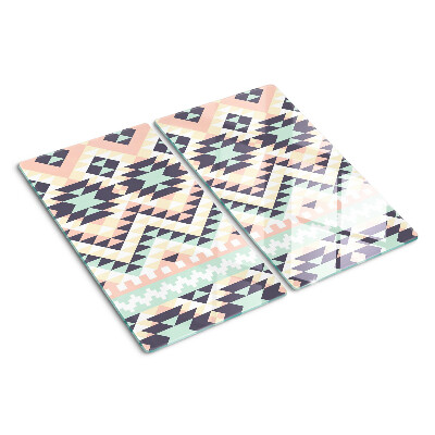 Glasschneidebrett Geometrisches Motiv in Pastellfarben