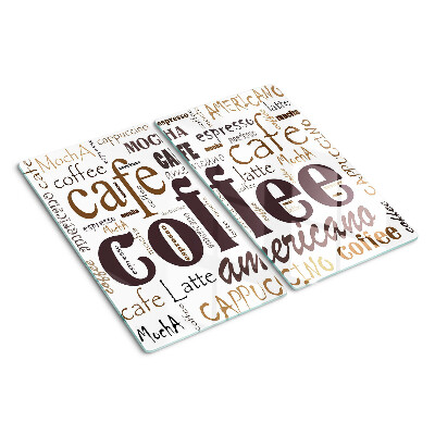 Schneidebrett glas Kaffee und Kaffeegetränke