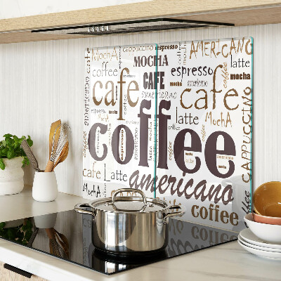 Schneidebrett glas Kaffee und Kaffeegetränke
