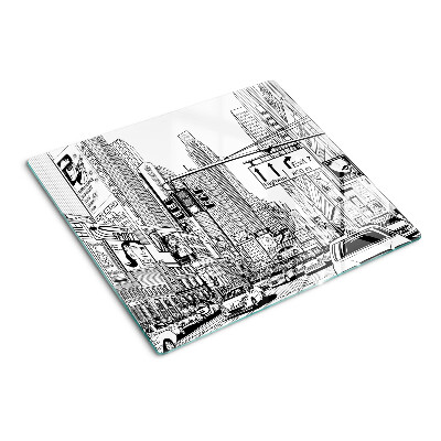 Schneidebrett glas New York im Comic-Stil