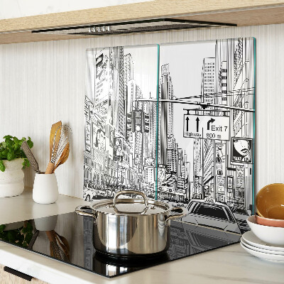 Schneidebrett glas New York im Comic-Stil