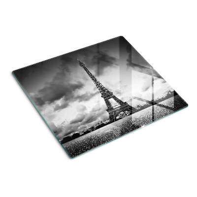 Schneidebrett glas Eiffelturm in Schwarz und Weiß