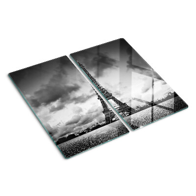 Schneidebrett glas Eiffelturm in Schwarz und Weiß