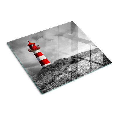 Schneidebrett glas Leuchtturm in der Landschaft