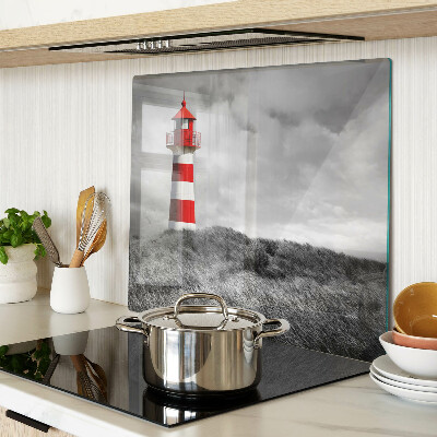 Schneidebrett glas Leuchtturm in der Landschaft