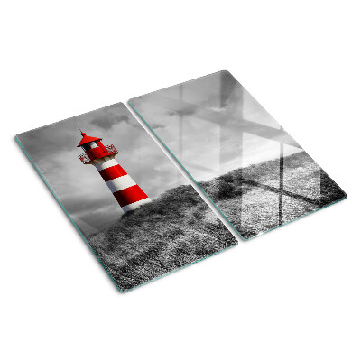 Schneidebrett glas Leuchtturm in der Landschaft