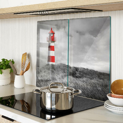 Schneidebrett glas Leuchtturm in der Landschaft