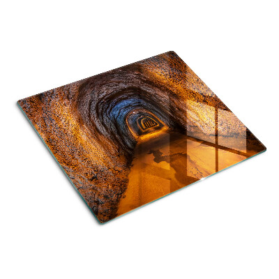 Schneidebrett glas Tunnel in der Höhle mit Beleuchtung