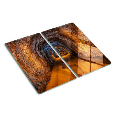 Schneidebrett glas Tunnel in der Höhle mit Beleuchtung