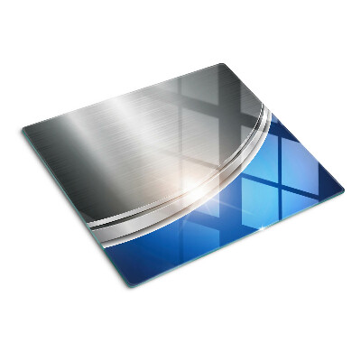 Schneidebrett glas Metallic-Effekt mit blauen Akzenten