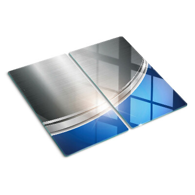 Schneidebrett glas Metallic-Effekt mit blauen Akzenten