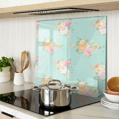 Schneidebrett glas Blumenmuster in Pastellfarben