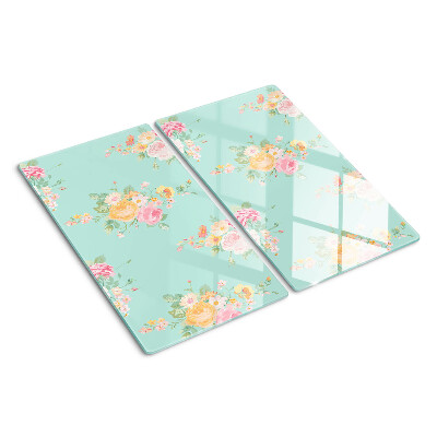 Schneidebrett glas Blumenmuster in Pastellfarben