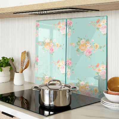 Schneidebrett glas Blumenmuster in Pastellfarben