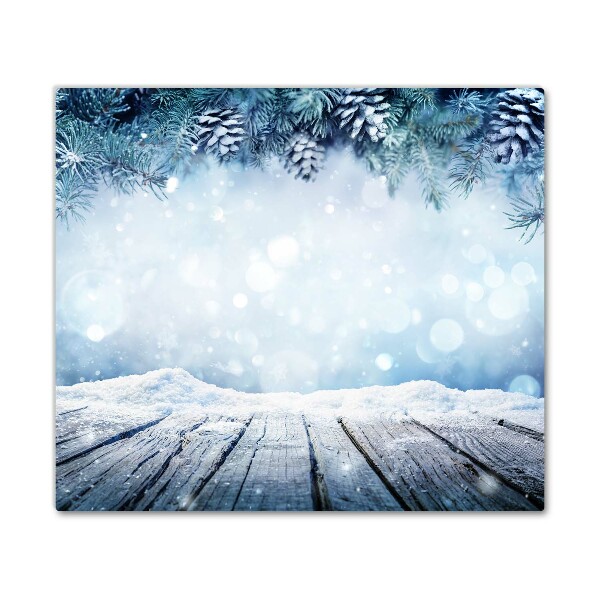 Glas Ceranfeldabdeckung Winter-Schnee-Weihnachtsbaum