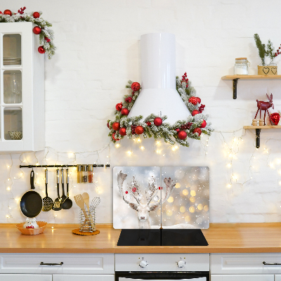 Glas Ceranfeldabdeckung Spritzschutz Weiß Ren-Weihnachtskugeln