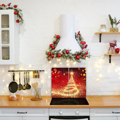 Glas Ceranfeldabdeckung Spritzschutz Abstraktion Weihnachtsferien Winter