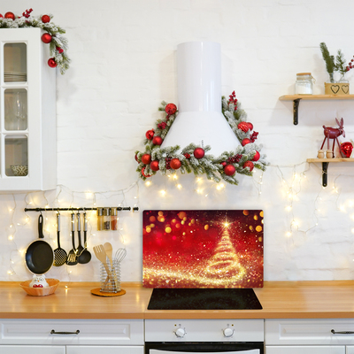 Glas Ceranfeldabdeckung Spritzschutz Abstraktion Weihnachtsferien Winter