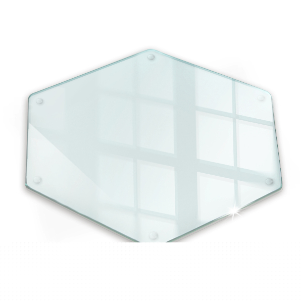 Glas schneidebrett transparentes sechseckiges
