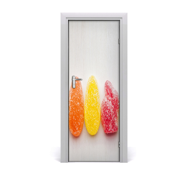 Selbstklebender aufkleber an der tür Farbige gummibärchen