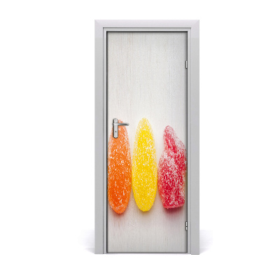 Selbstklebender aufkleber an der tür Farbige gummibärchen