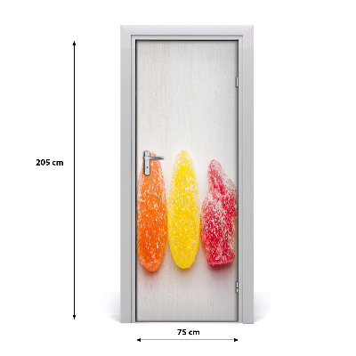Selbstklebender aufkleber an der tür Farbige gummibärchen