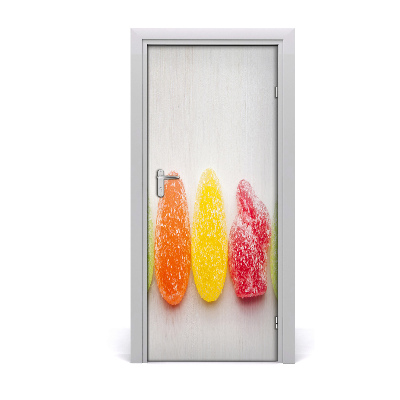 Selbstklebender aufkleber an der tür Farbige gummibärchen