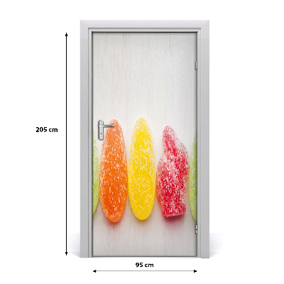 Selbstklebender aufkleber an der tür Farbige gummibärchen