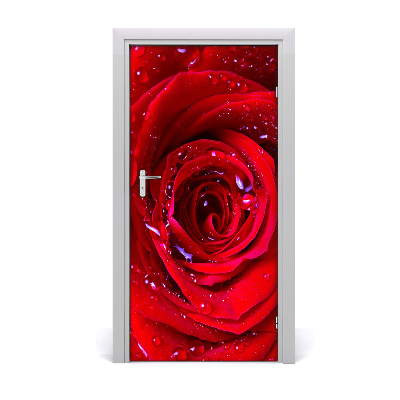 Selbstklebender aufkleber an der tür Rote rose
