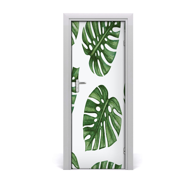 Selbstklebender aufkleber an der tür Monstera