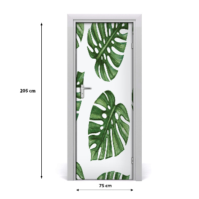Selbstklebender aufkleber an der tür Monstera