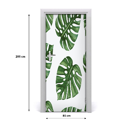 Selbstklebender aufkleber an der tür Monstera