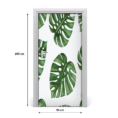 Selbstklebender aufkleber an der tür Monstera