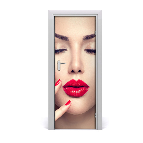 Selbstklebendes wandbild an der wand Rote lippen