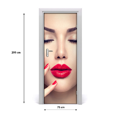 Selbstklebendes wandbild an der wand Rote lippen