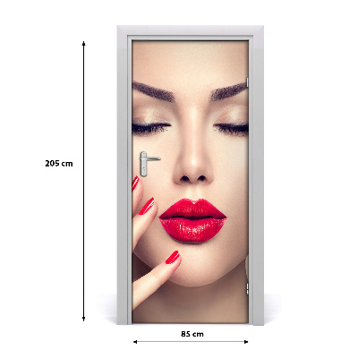 Selbstklebendes wandbild an der wand Rote lippen