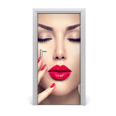 Selbstklebendes wandbild an der wand Rote lippen
