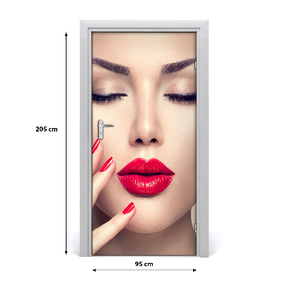 Selbstklebendes wandbild an der wand Rote lippen