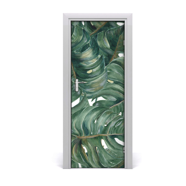 Selbstklebender aufkleber an der tür Monstera