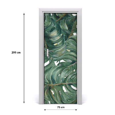Selbstklebender aufkleber an der tür Monstera
