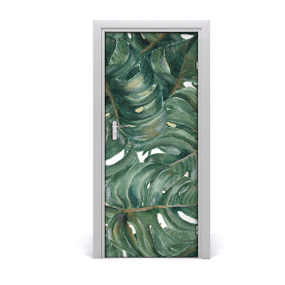 Selbstklebender aufkleber an der tür Monstera