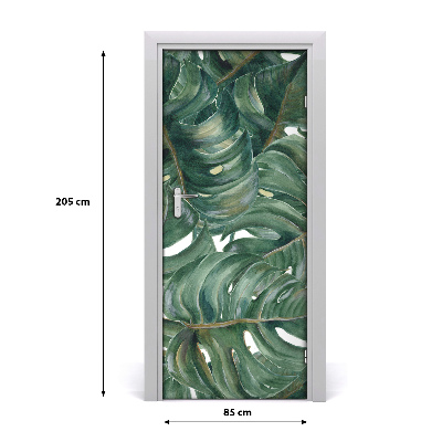 Selbstklebender aufkleber an der tür Monstera