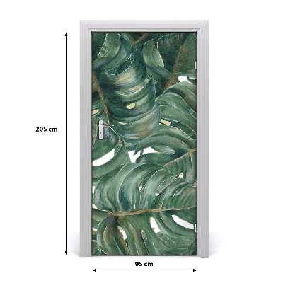 Selbstklebender aufkleber an der tür Monstera
